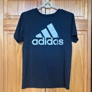Adidas Charcoal Tee with Crimson Accents
